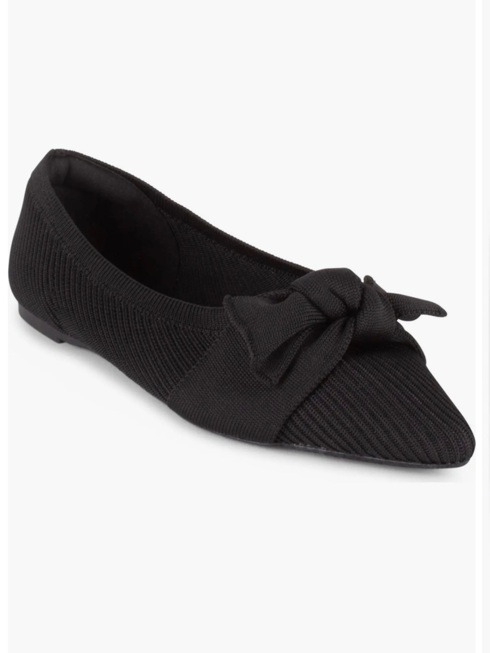 TAHARI Montserrat Black Bow Pointed Toe Flats sz 9